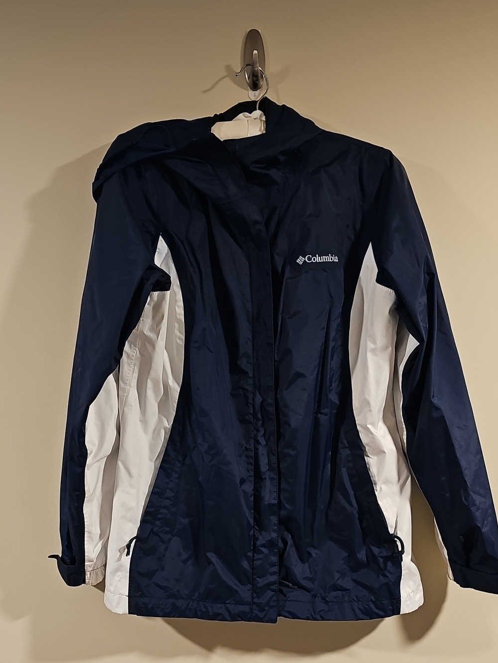 Columbia Women's Navy and White Waterproof Hooded Jacket